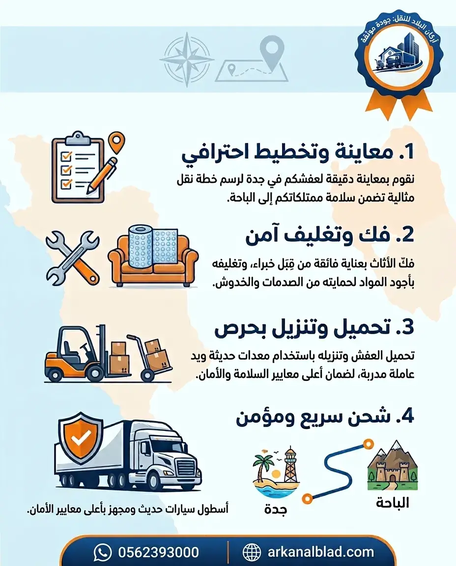 نقل عفش من جدة الى الباحه